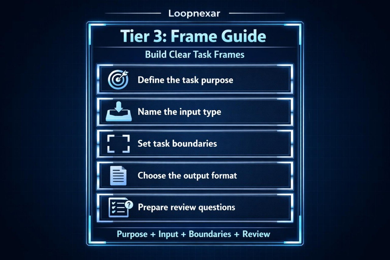 Loopnexar Tier 3 Frame Guide on a dark background