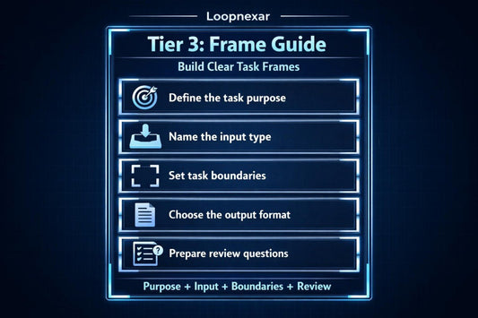 Loopnexar Tier 3 Frame Guide on a dark background